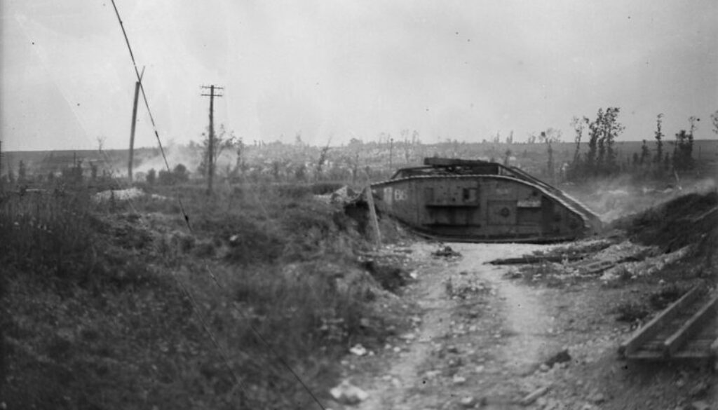 173_A Tank advancing on the Arras front. Advance East of Arras. September, 1918